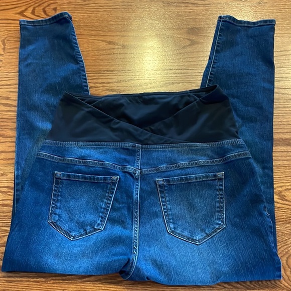 ISABEL maternity over the belly skinny ENTUBADO dark wash jeans 14/32R - Picture 6 of 13